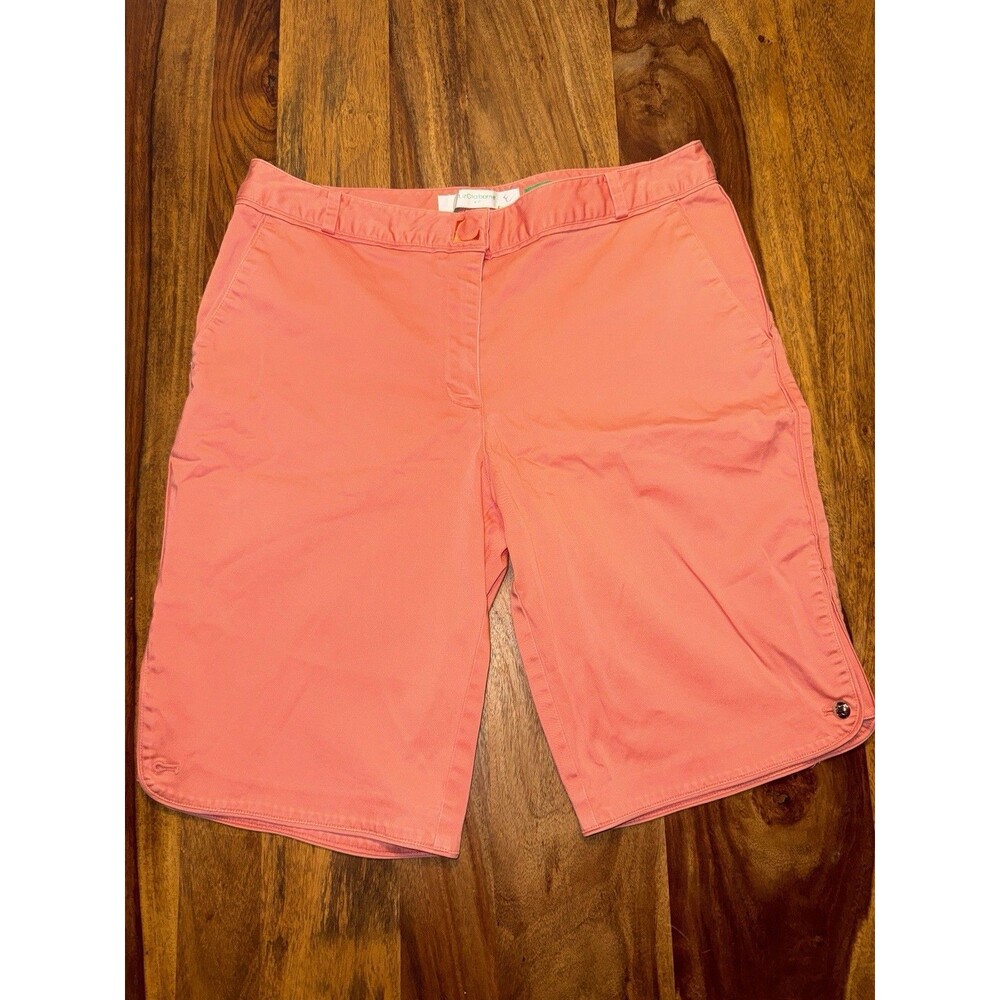 Liz Claiborne Womens Pink Coral Salmon Bermuda Shorts 10 Preppy Academia Style
